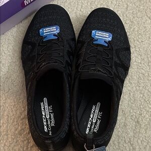 Skechers Black Knit Slip-On Athletic Sneakers
